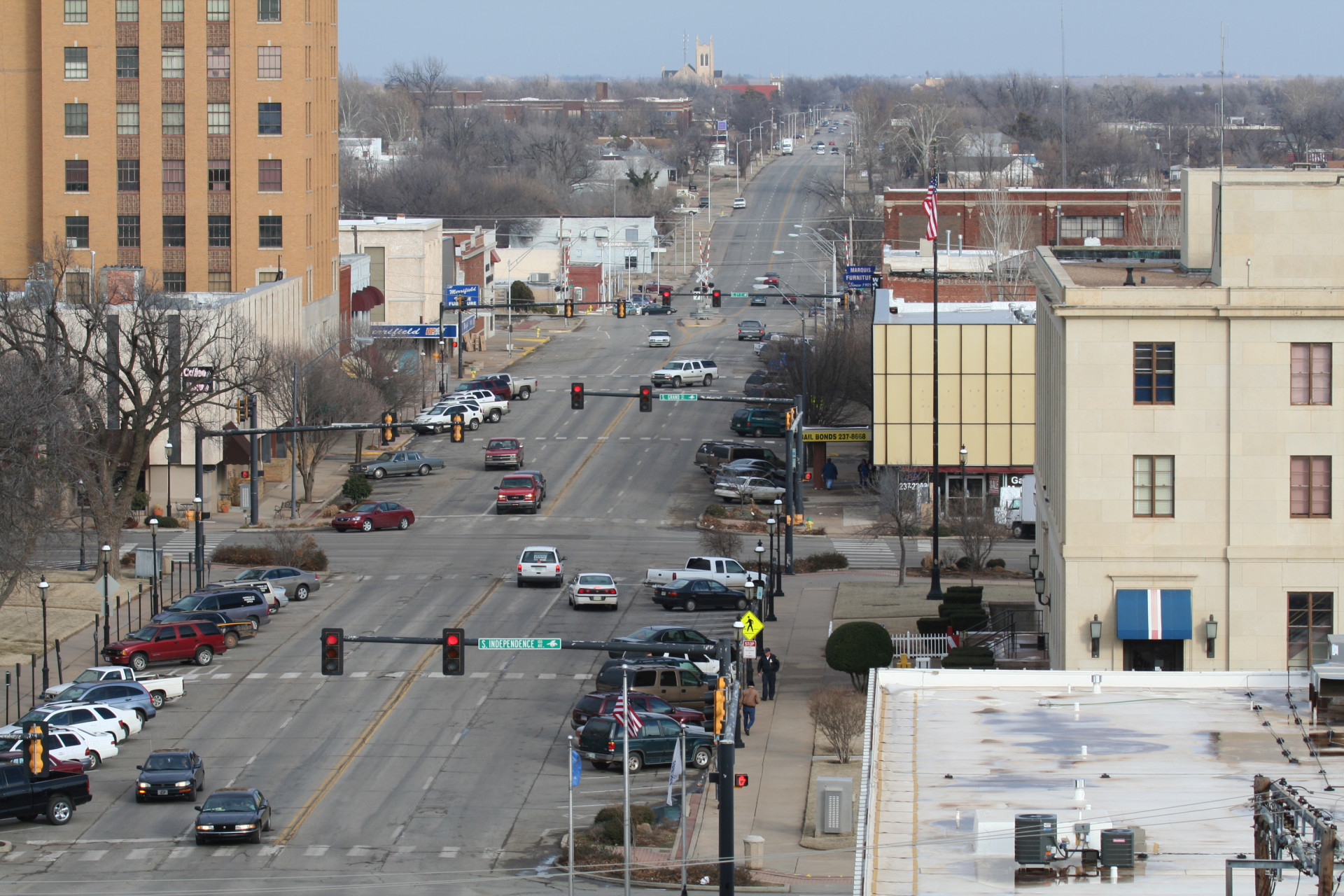 view of Enid Oklahoma broadway street