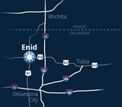map of Enid, OK